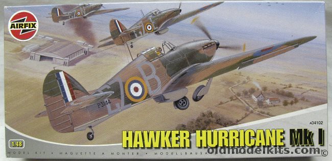 Airfix 1/48 Hawker Hurricane Mk1 - RAF No.32(F) Biggin Hill Hawkinge July 1940 / No.85(F) Advance Striking Force Lille/Seclin France April 1940, A04102 plastic model kit